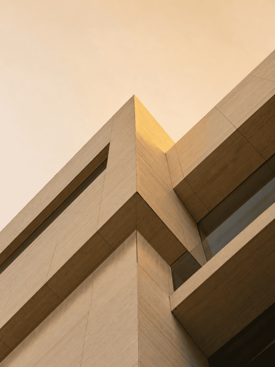 Architectural detail in warm limestone